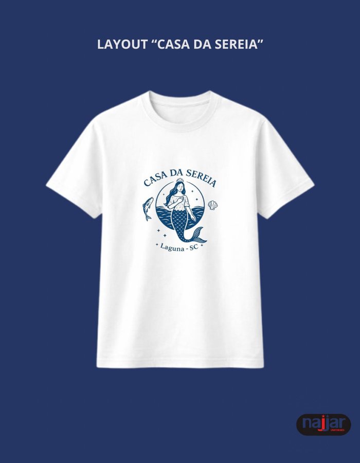 Camiseta branca Casa da Sereia