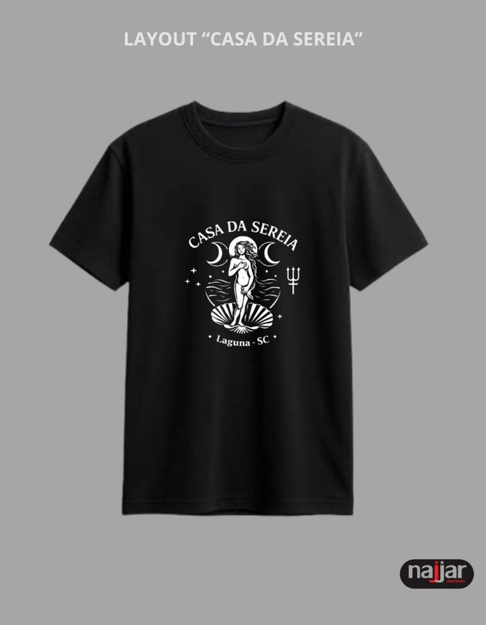 Camiseta preta Casa da Sereia
